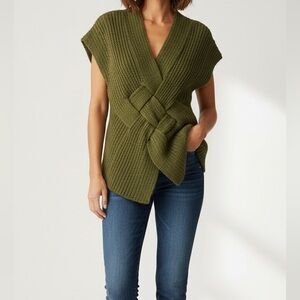 Anthropologie Oliver by Escio - Green Women's Sweater with Wrap Detail